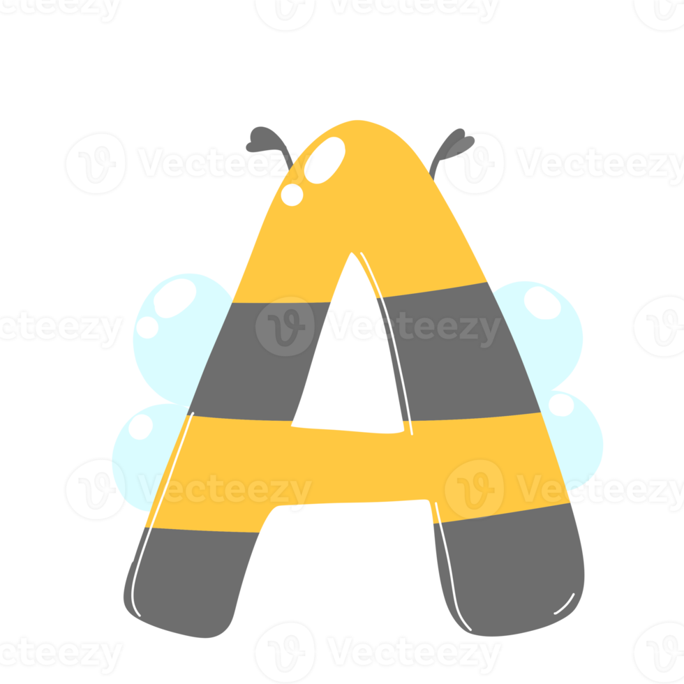 Alphabet illustration bee and honey. png