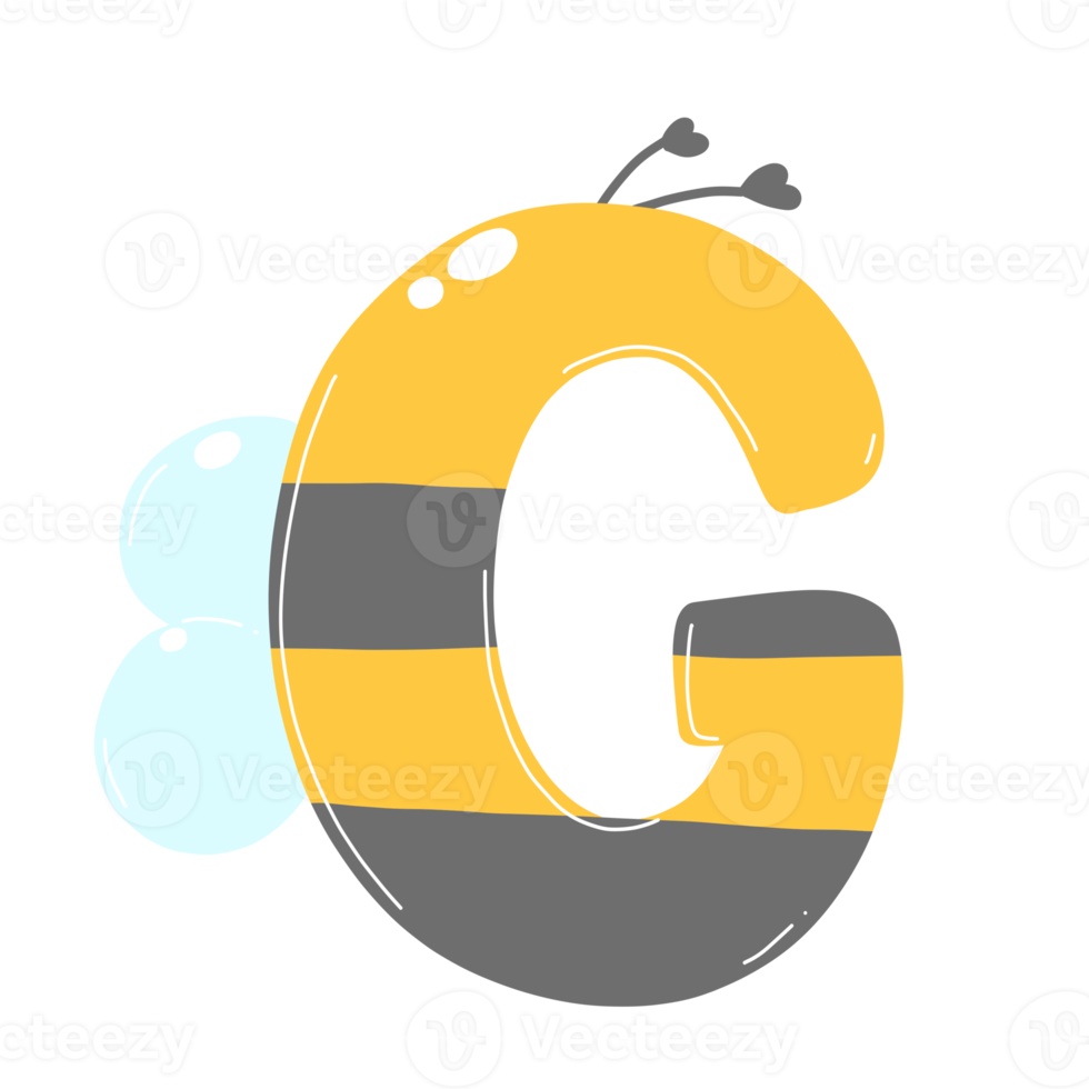 Alphabet illustration bee and honey. png