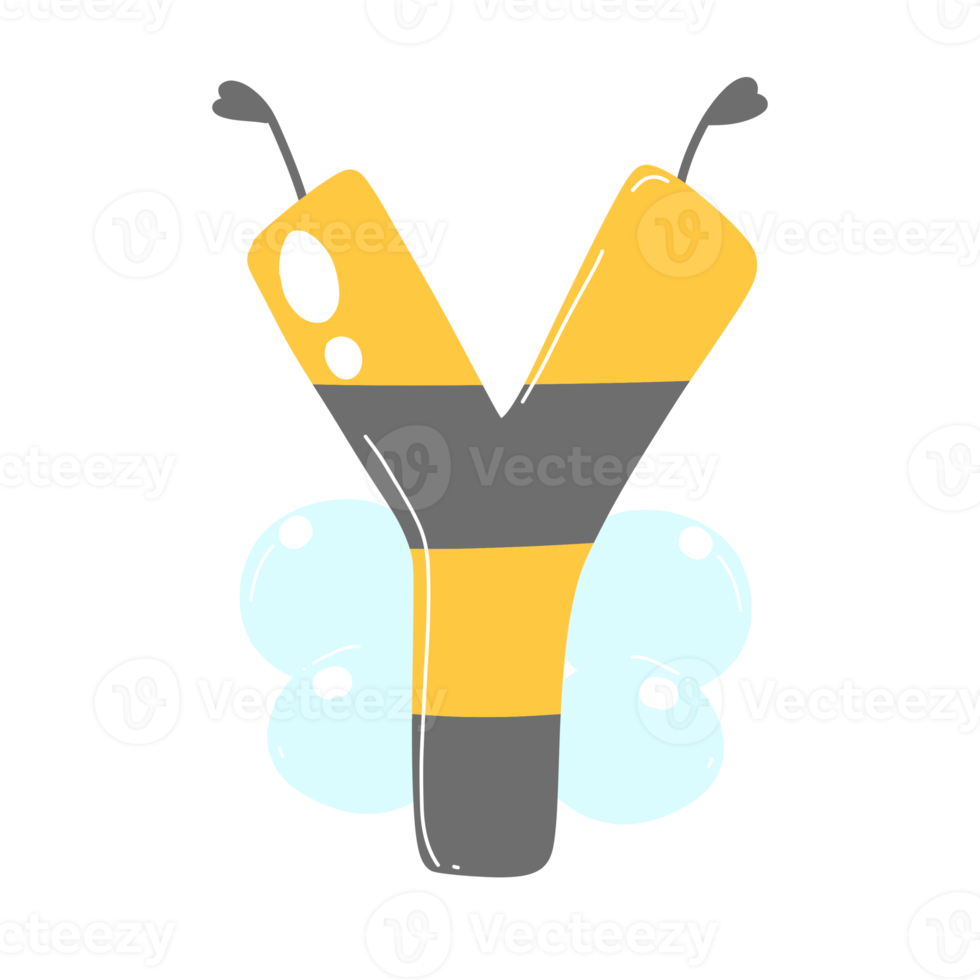 Alphabet illustration bee and honey. png