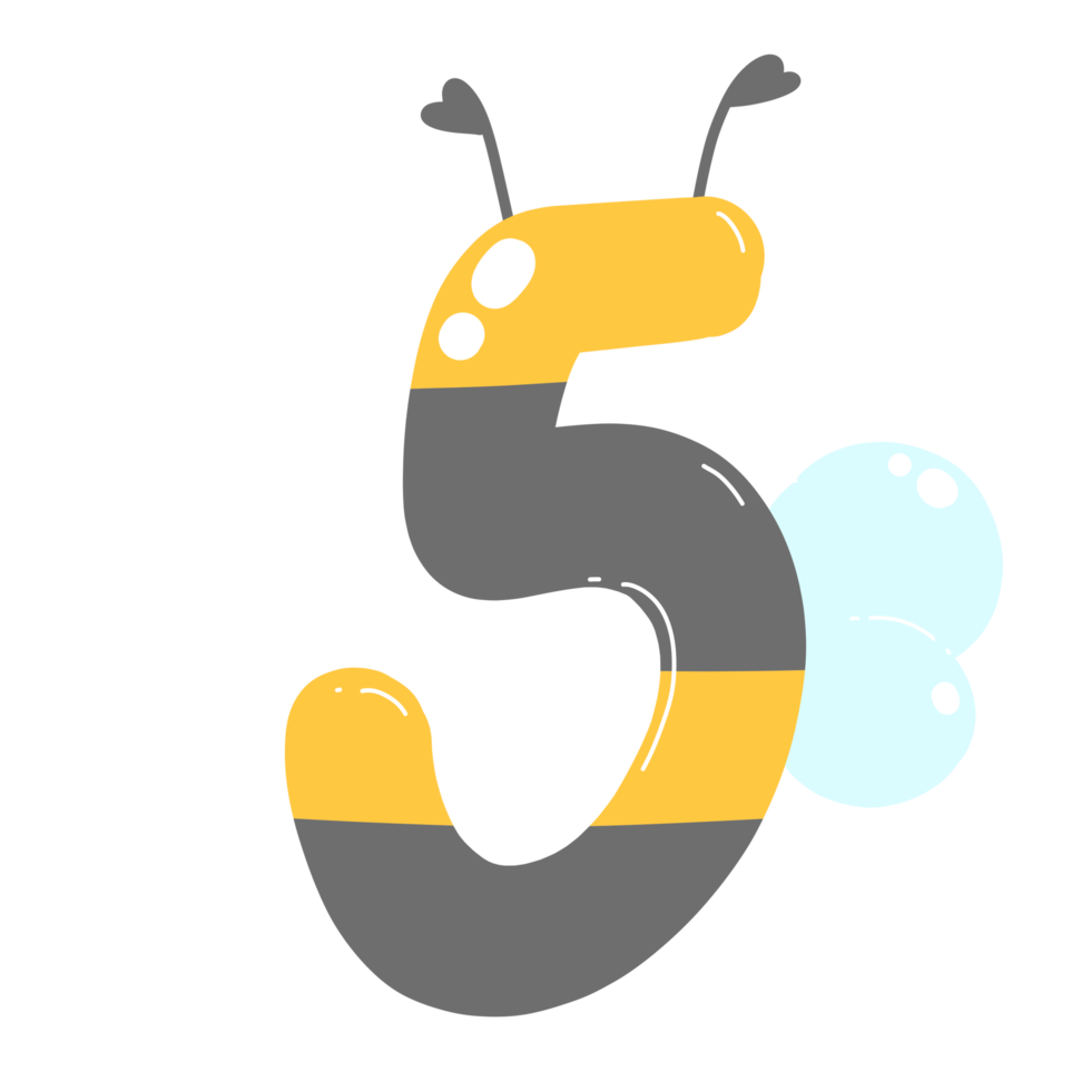 Cute bumble bee numeric png