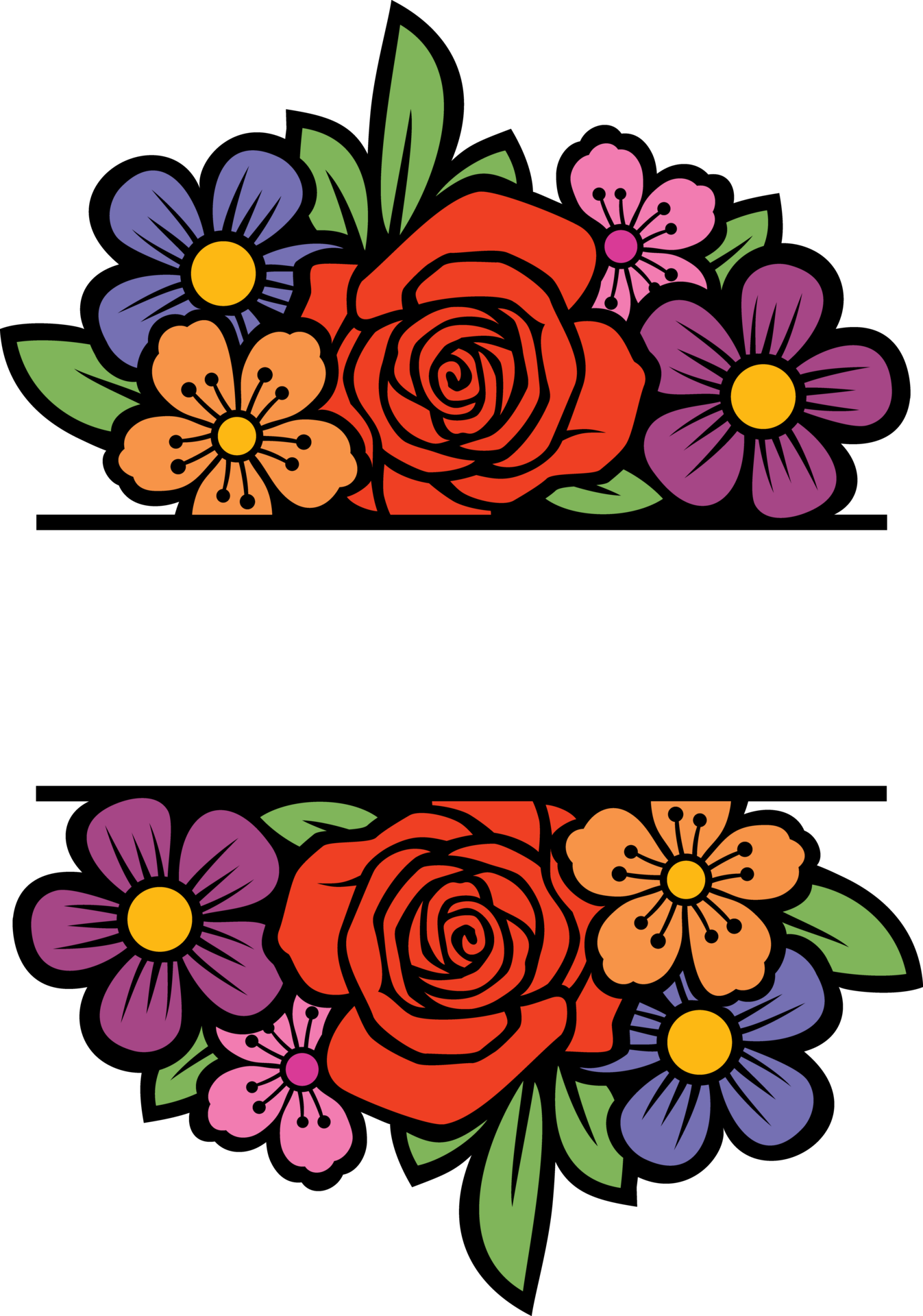 ramo de flores. marco o borde floral. 8505717 PNG