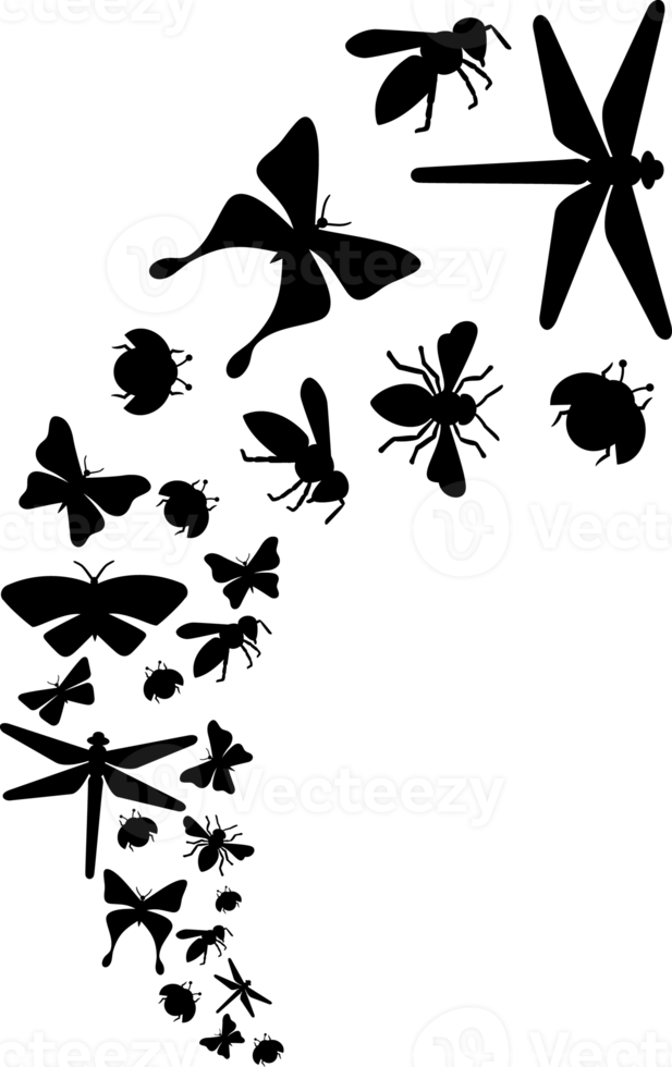 insectes volants - libellule, abeille, papillon, coccinelle. png