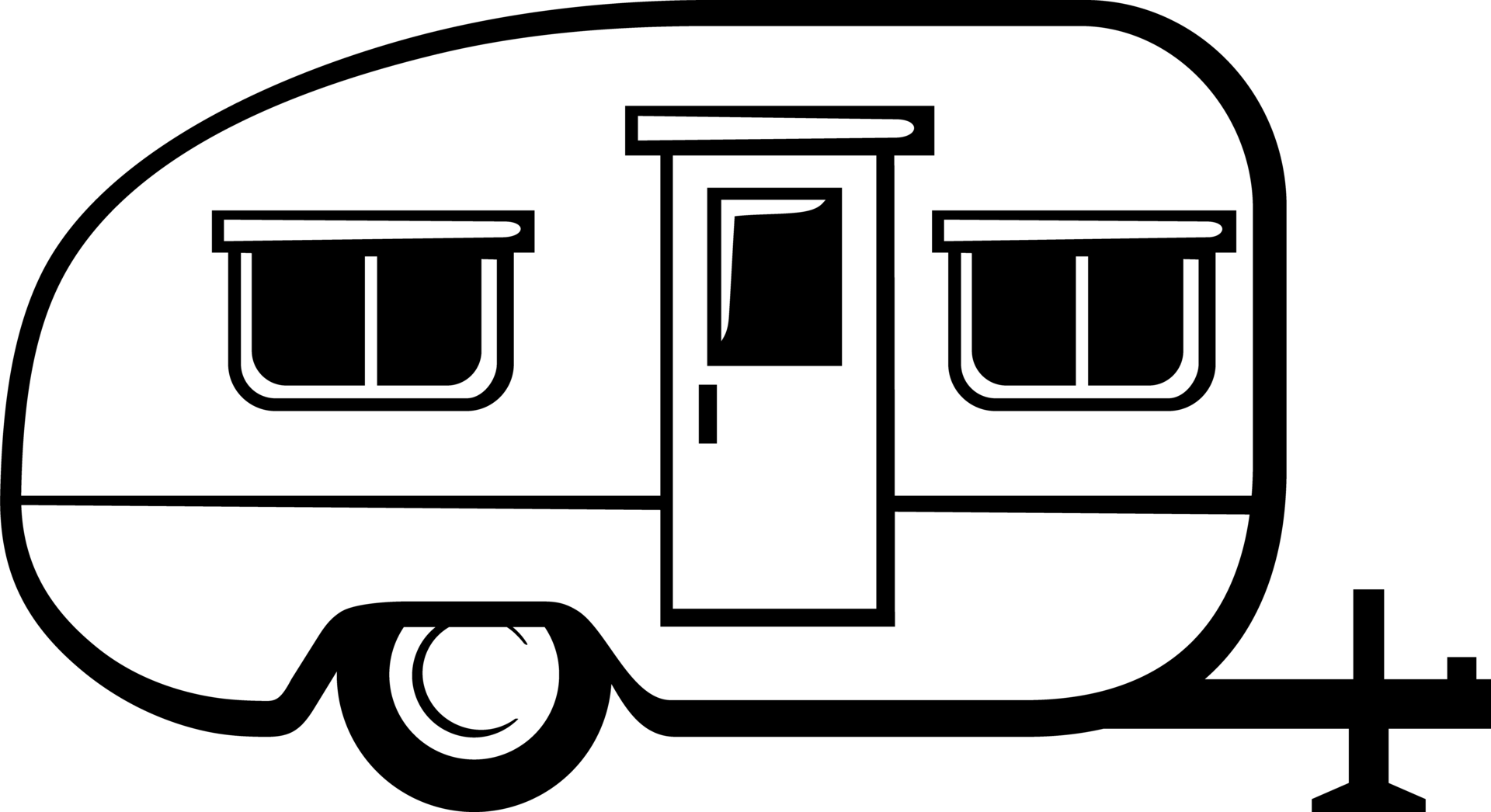 Camper trailer black and white png illustration 8505757 PNG