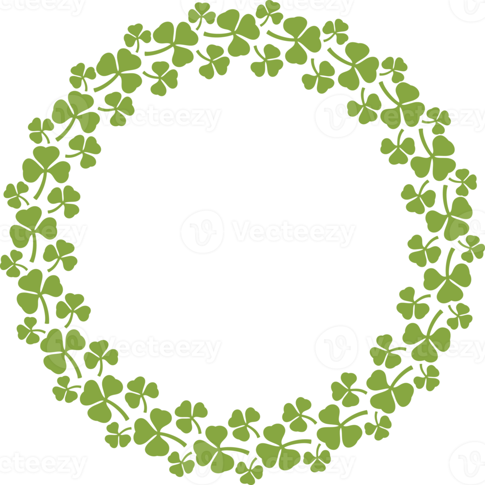 corona de trébol con círculo de tres hojas - diseño de trébol png