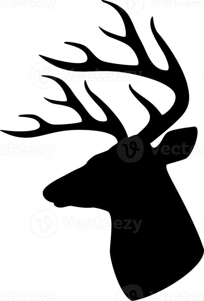 Hirschkopfprofil schwarz und weiß. png-Abbildung. png