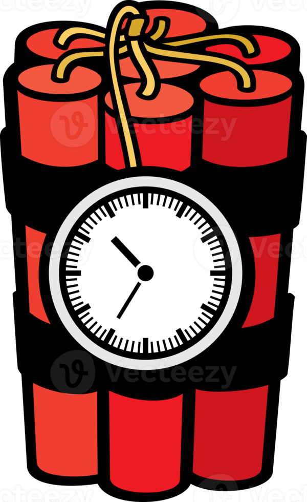 cartuchos de dinamita con reloj temporizador png ilustración - bomba