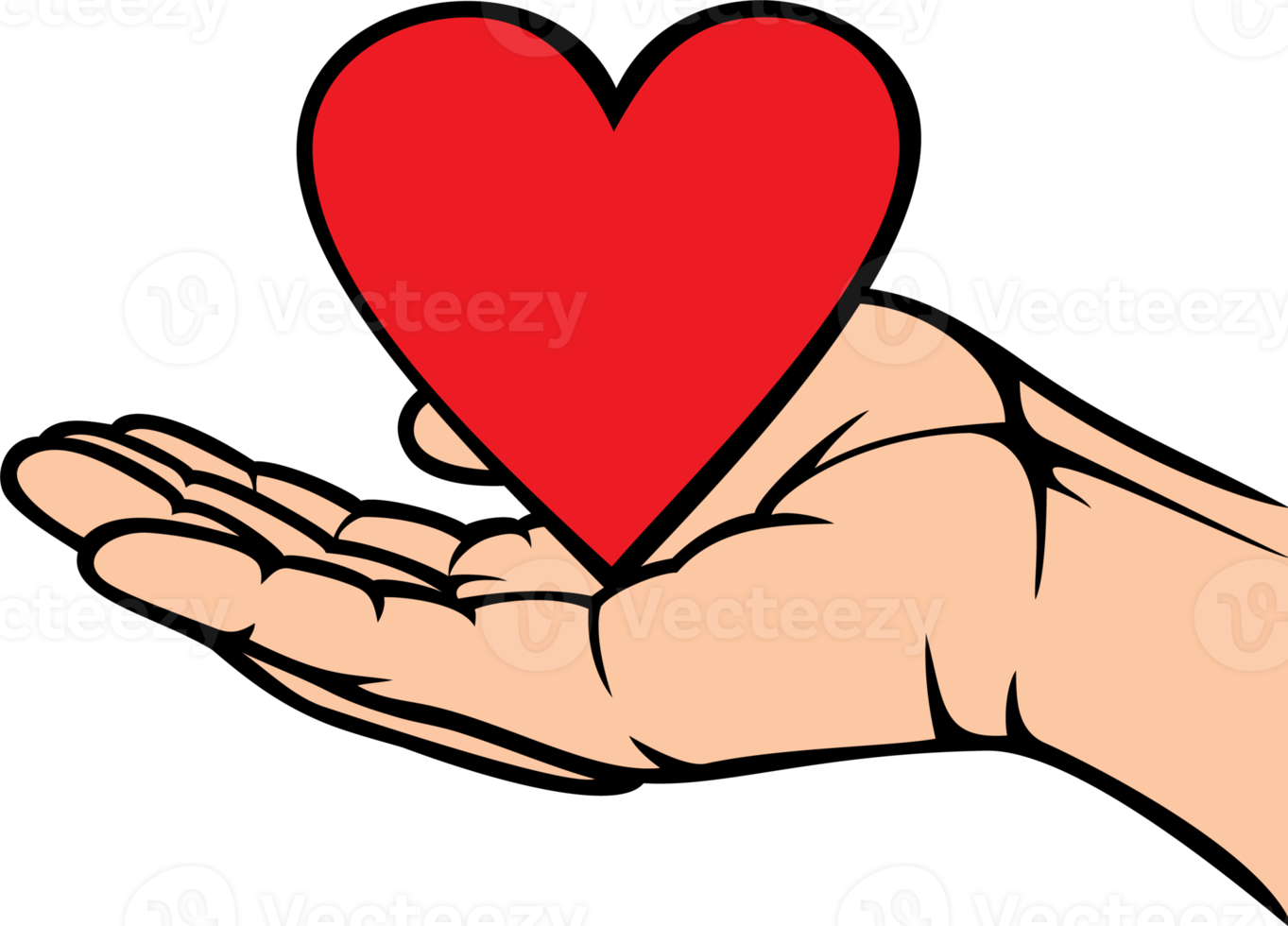 Hand holding the heart png illustration