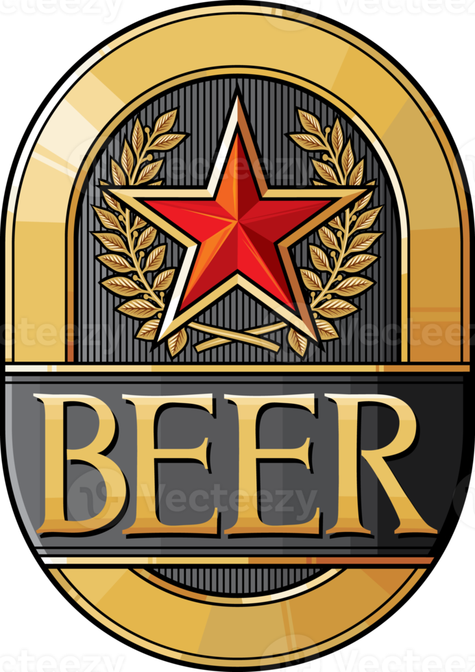 Beer label design png illustration