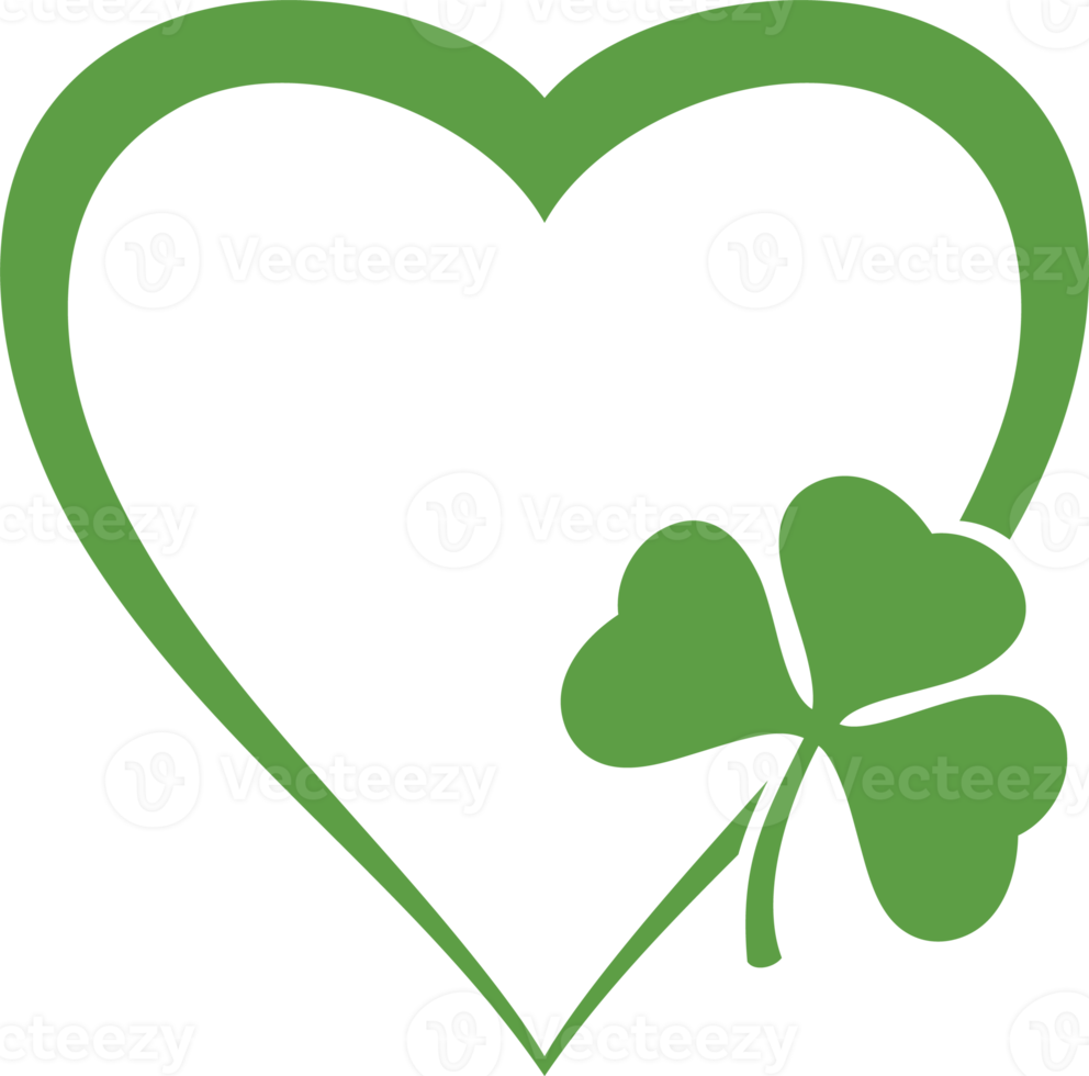 Clover heart. Shamrock icon. St Patrick's Day design. png