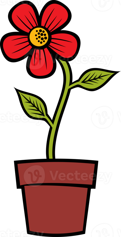 fleur en pot illustration png