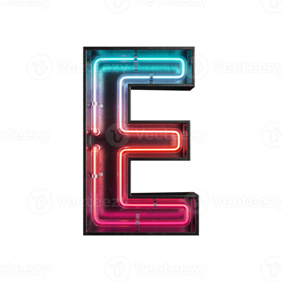 Neon Light Alphabet E png