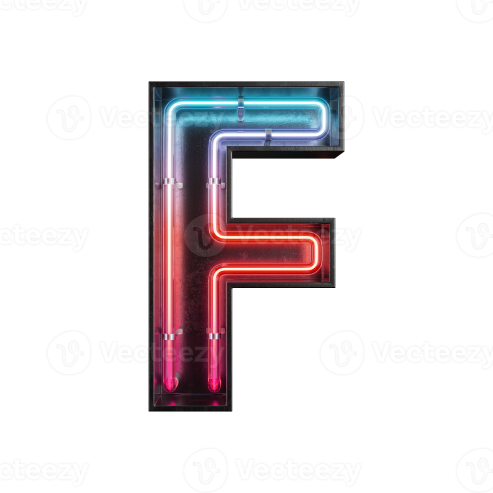 Neon Light Alphabet F png