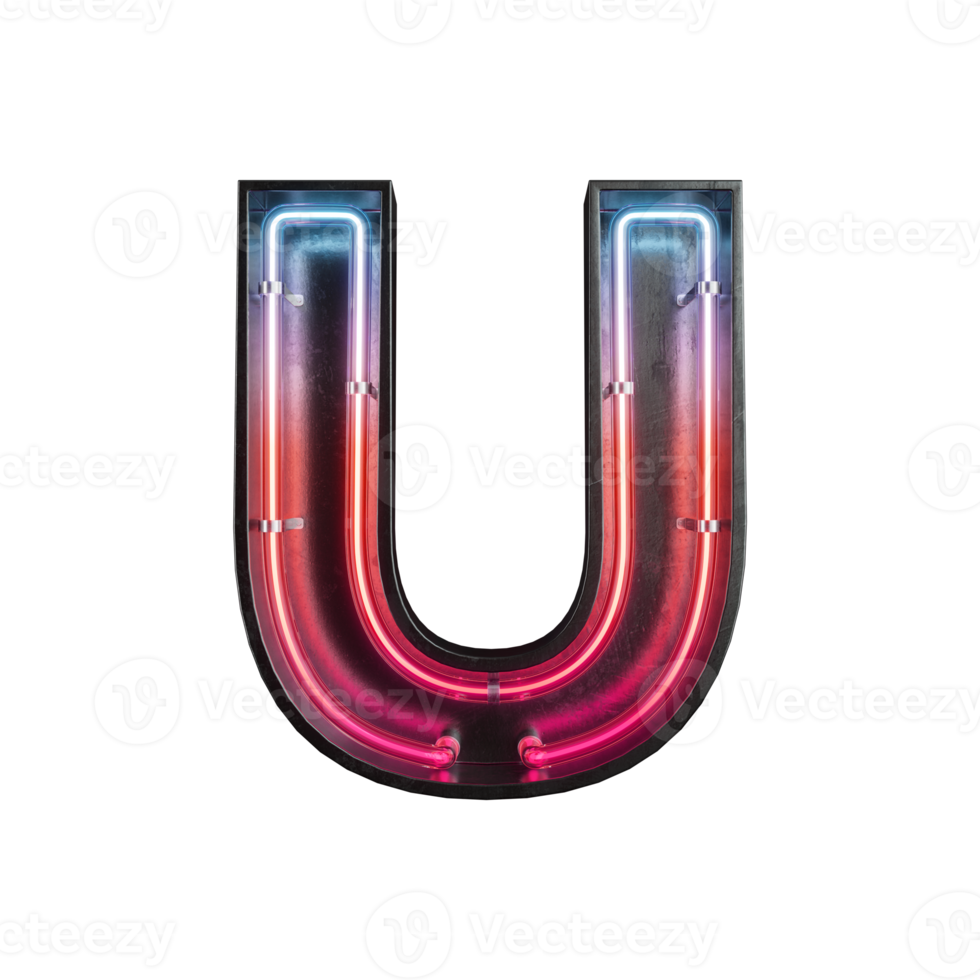 Neonlicht Alphabet u png