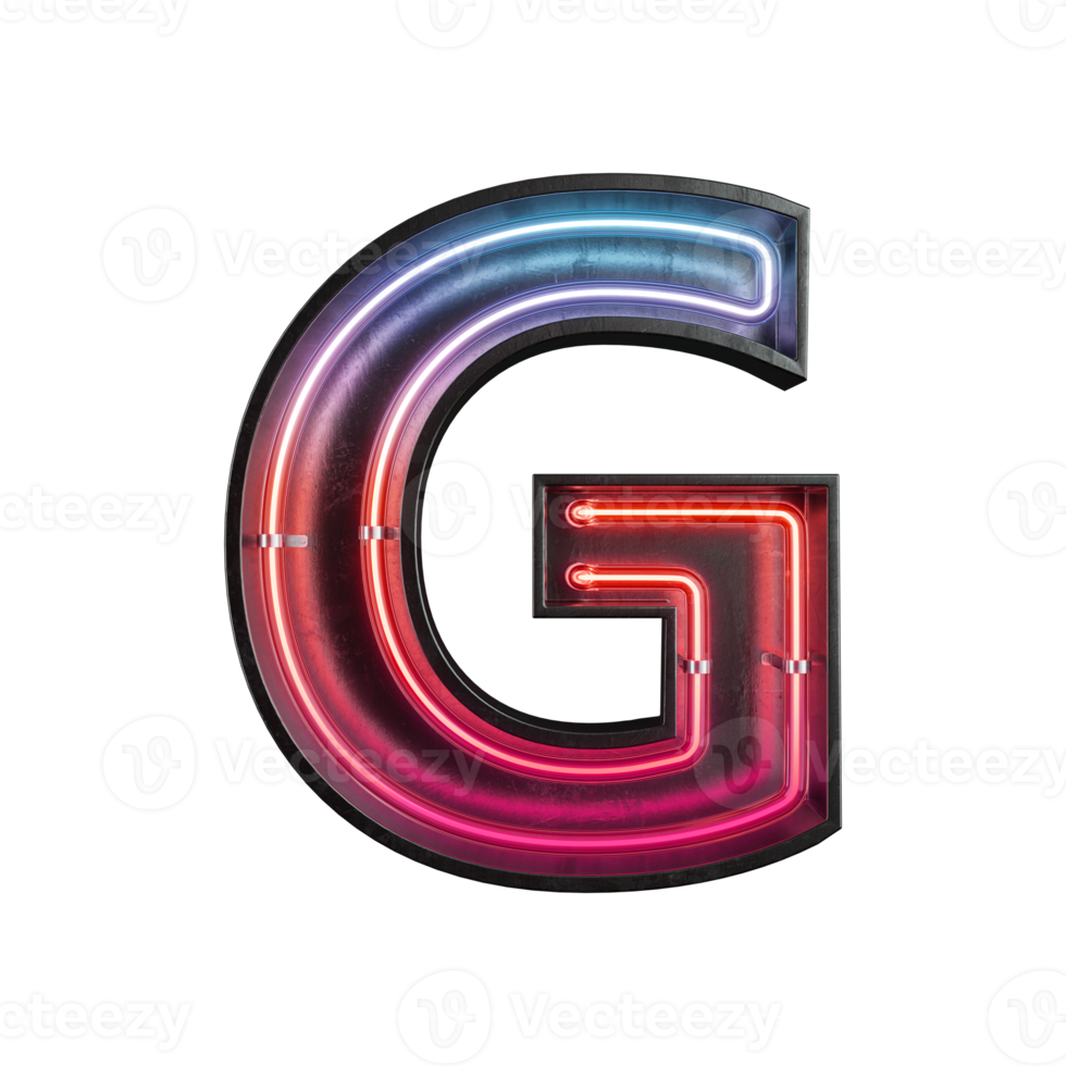 Neon Light Alphabet G png