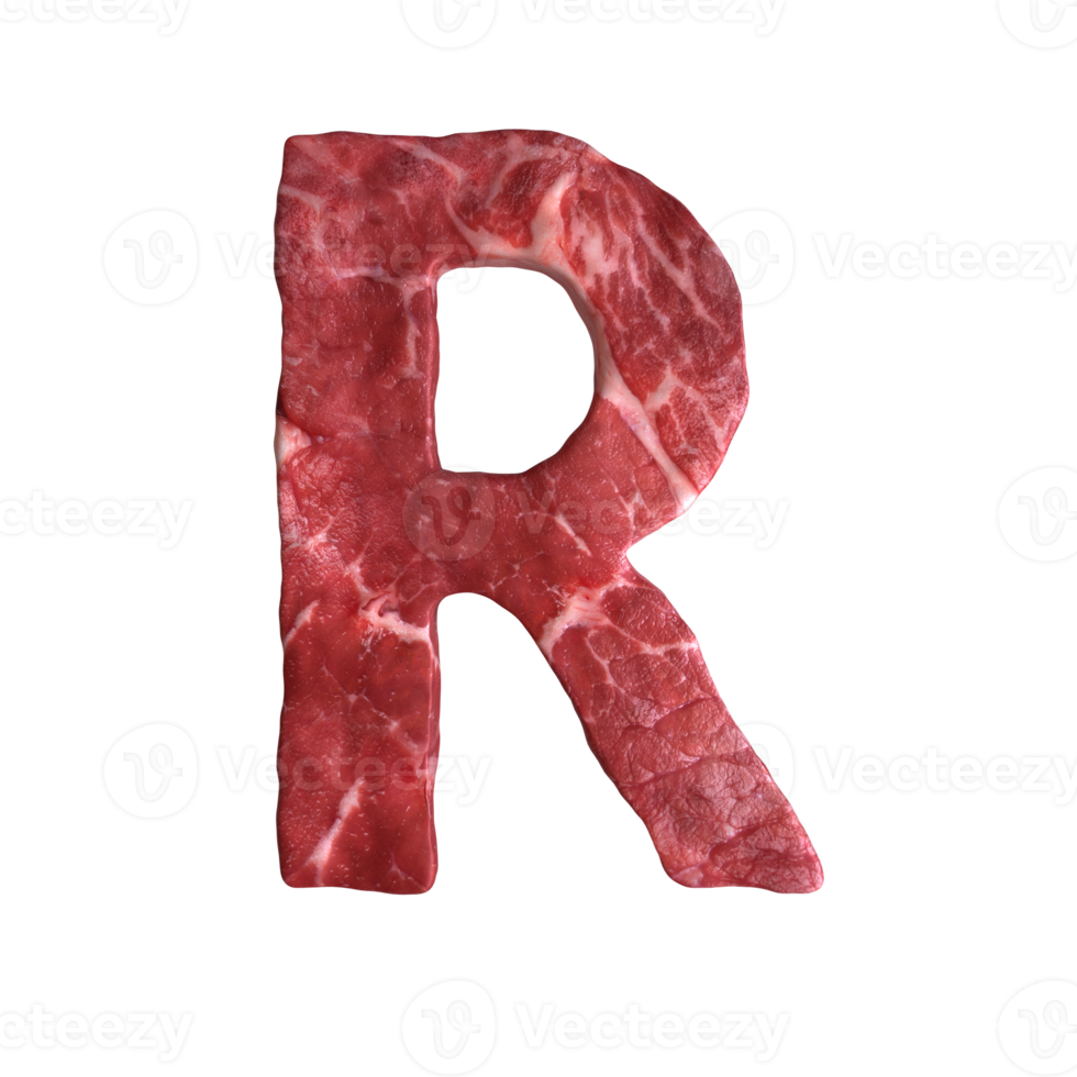 Alphabet made of meat png