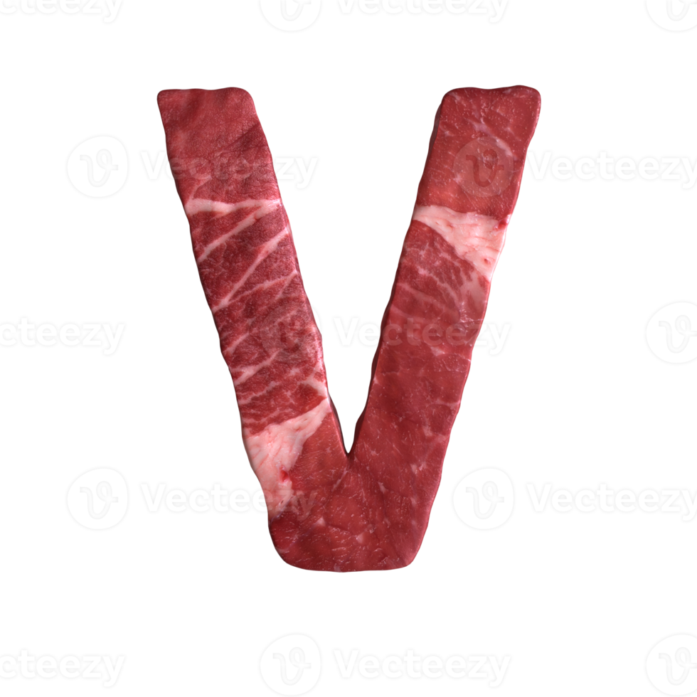 Alphabet made of meat png