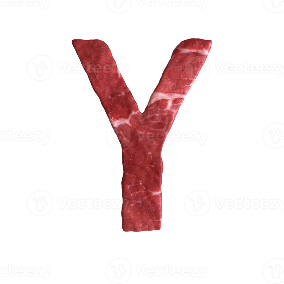 Alphabet made of meat png