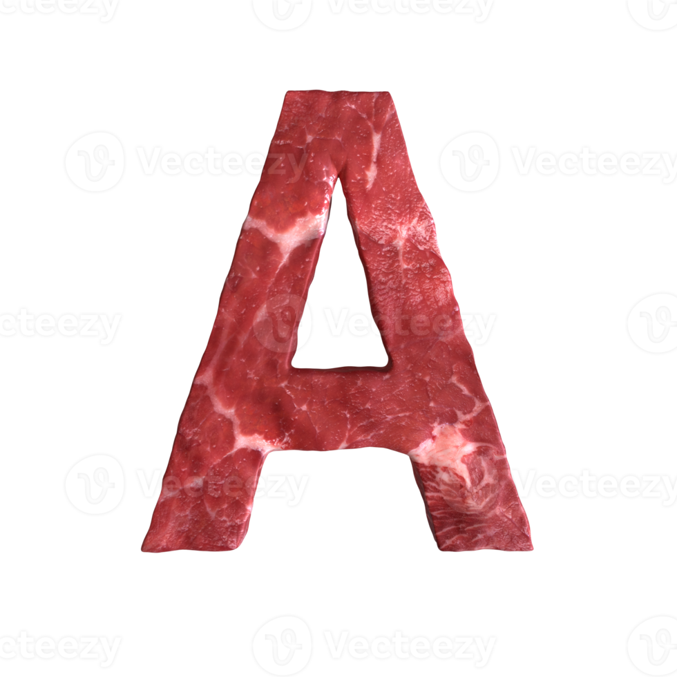 Alphabet made of meat png