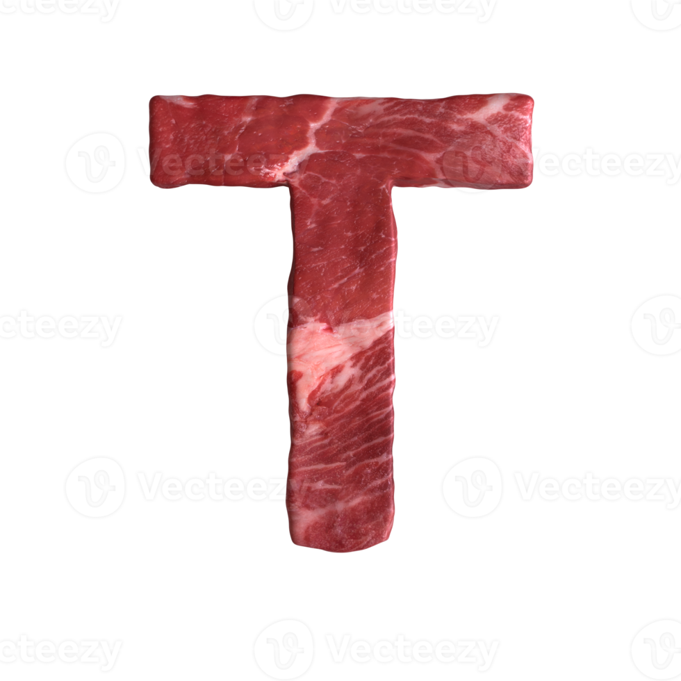 Alphabet made of meat png