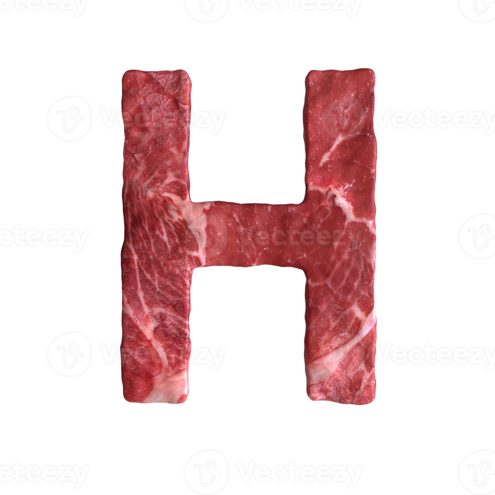 Alphabet made of meat png