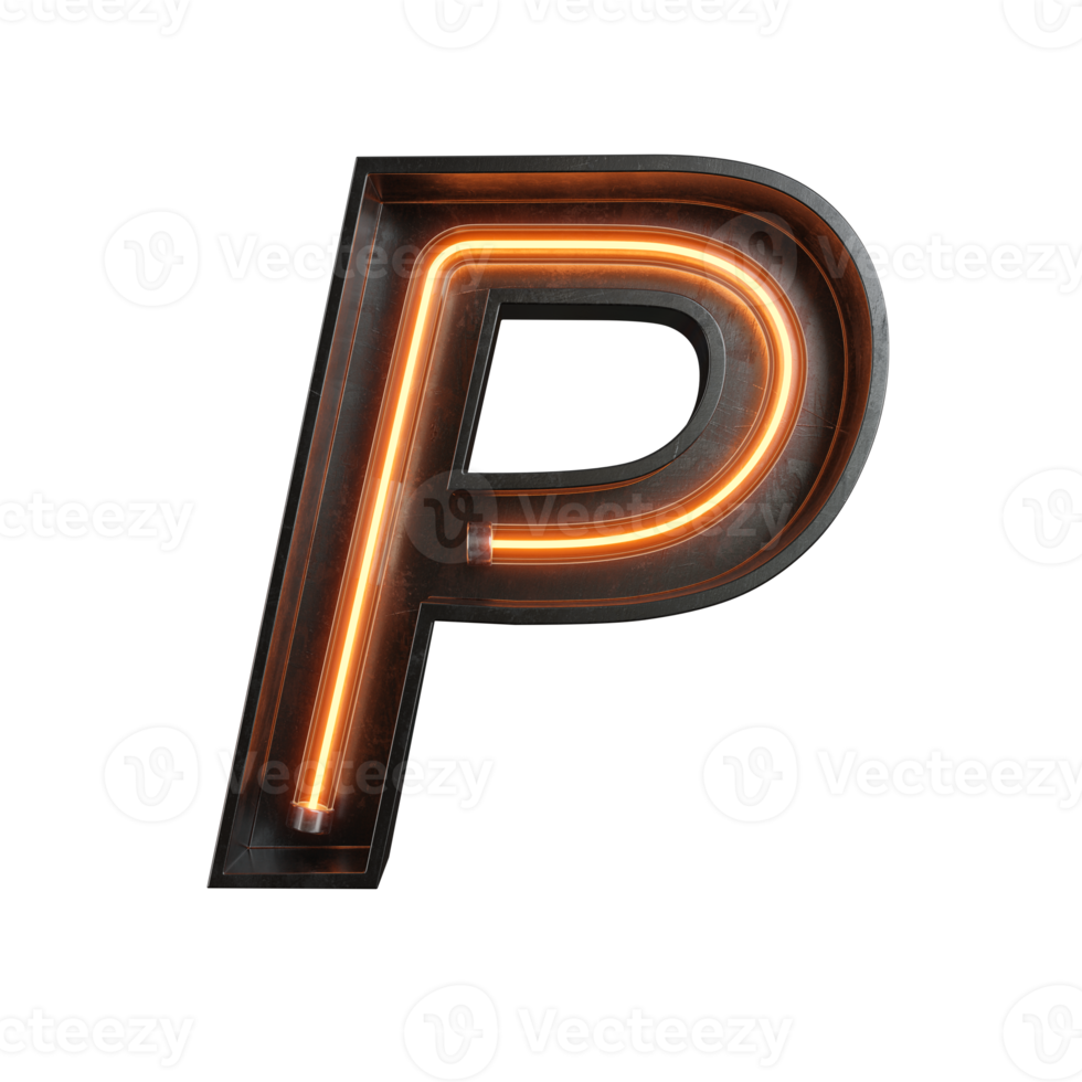 Neonlicht-Alphabet png