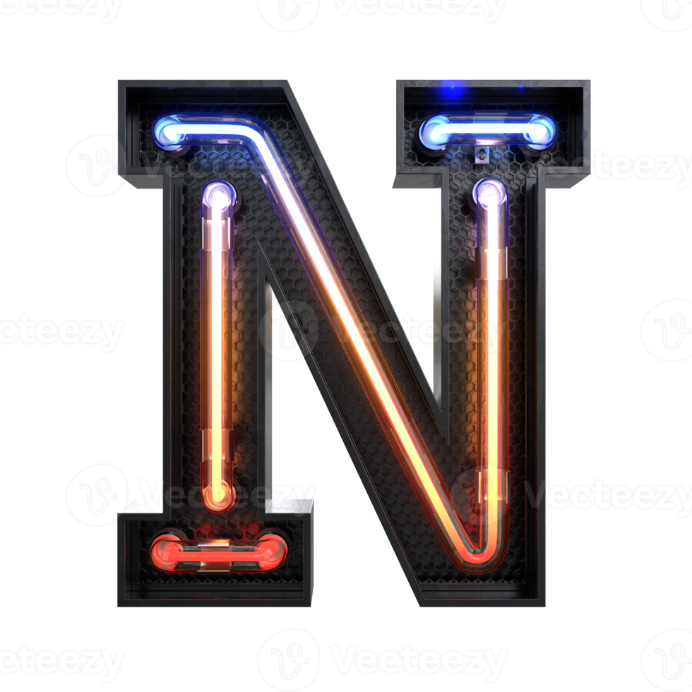 alfabeto di luci al neon png