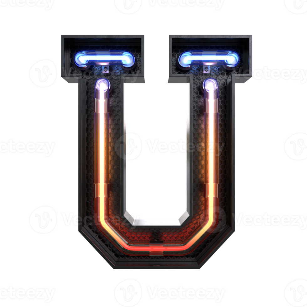 Neon Light Alphabet png