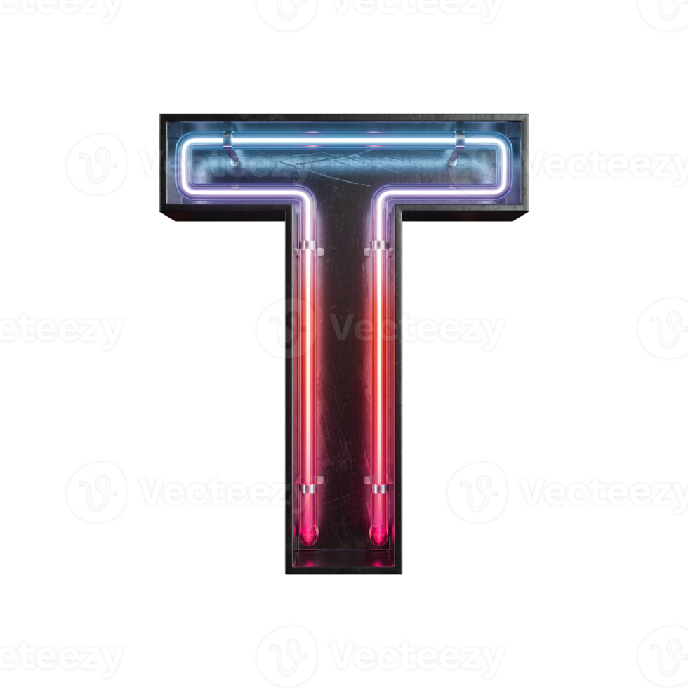 Neon Light Alphabet T png