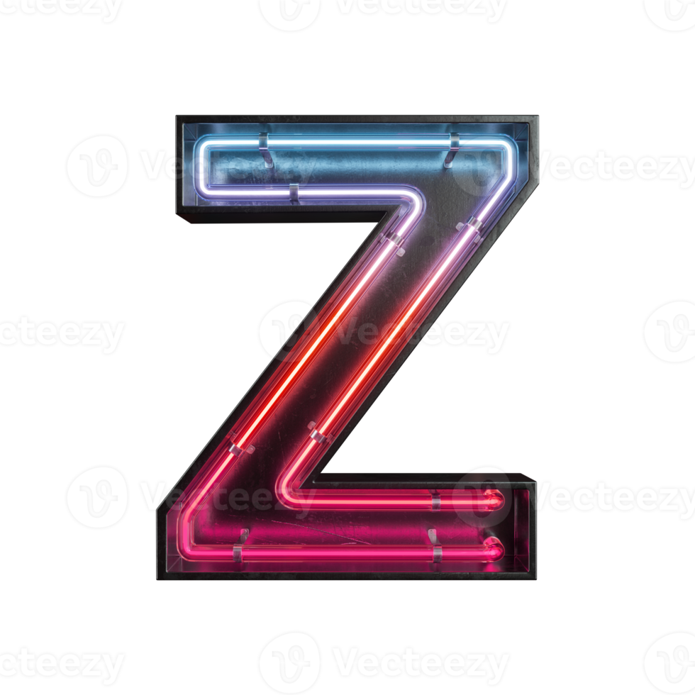 Neon Light Alphabet Z png