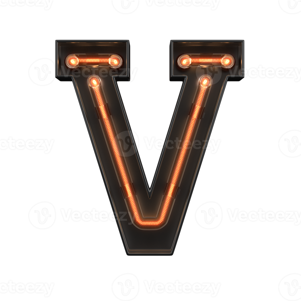 Neon Light Alphabet png