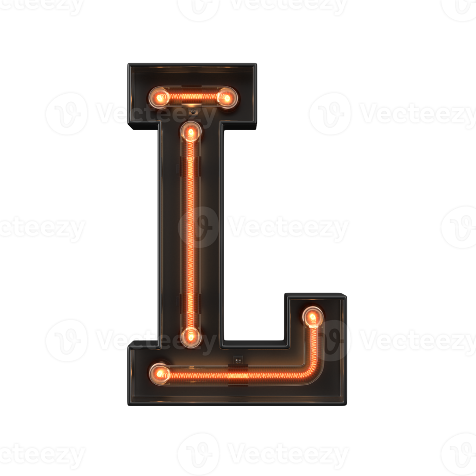 alfabeto de luz de neón png