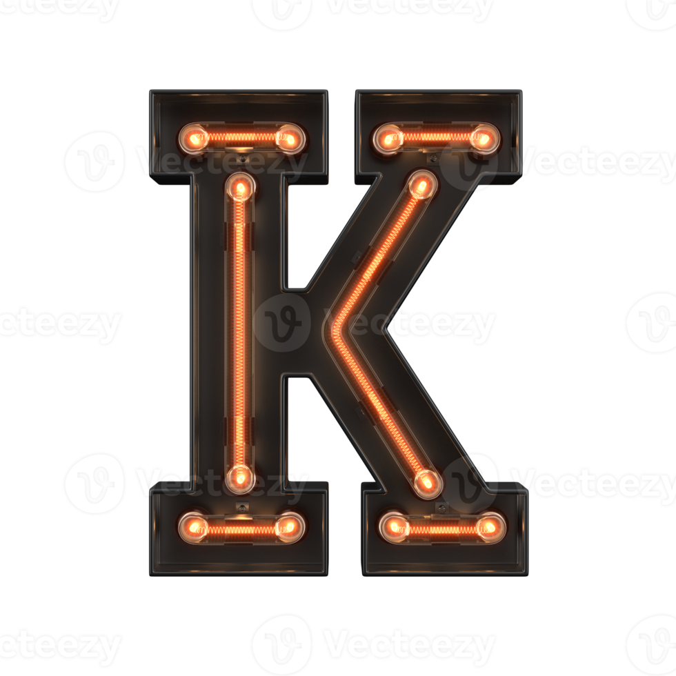 Neon Light Alphabet png