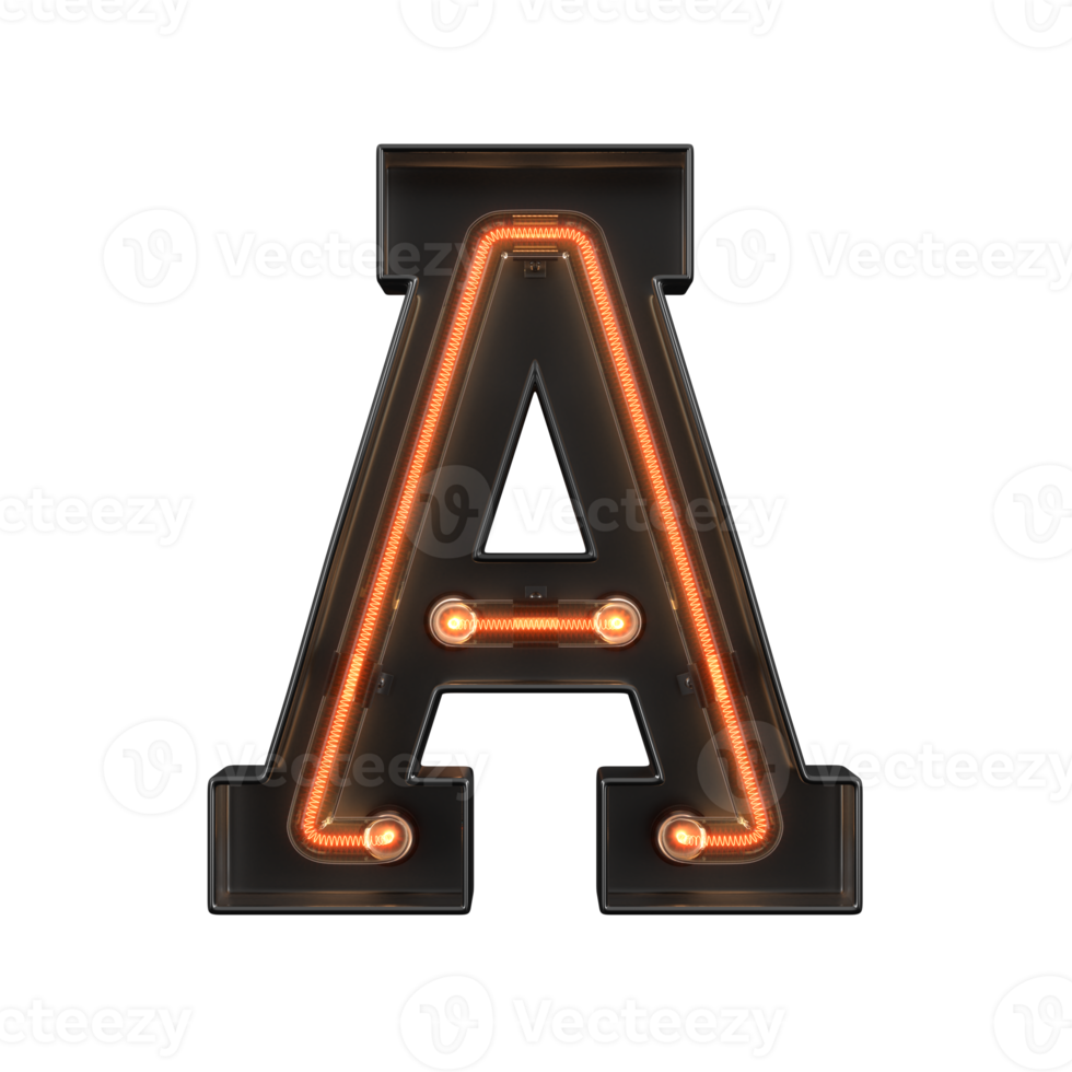 Neon Light Alphabet png