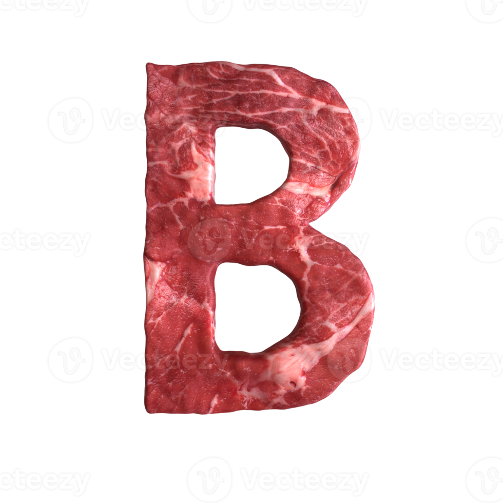 Alphabet made of meat png