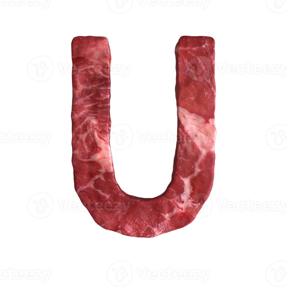 Alphabet made of meat png