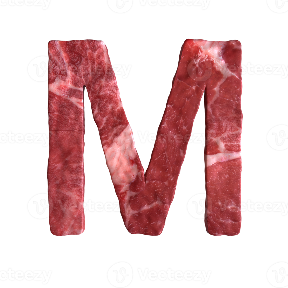 Alphabet made of meat png