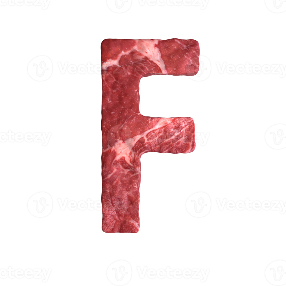 Alphabet made of meat png