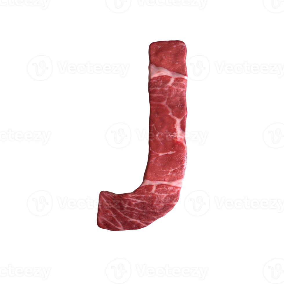 Alphabet made of meat png