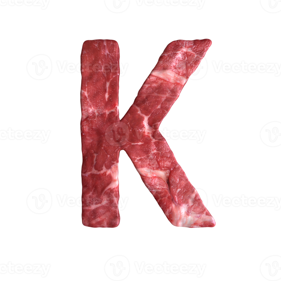 Alphabet made of meat png