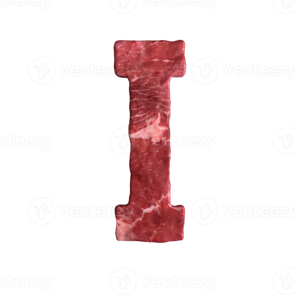 Alphabet made of meat png