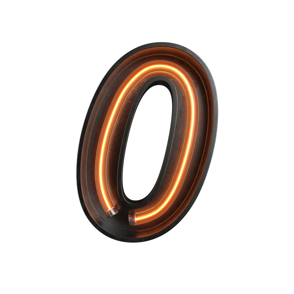 Number made from Neon Light png