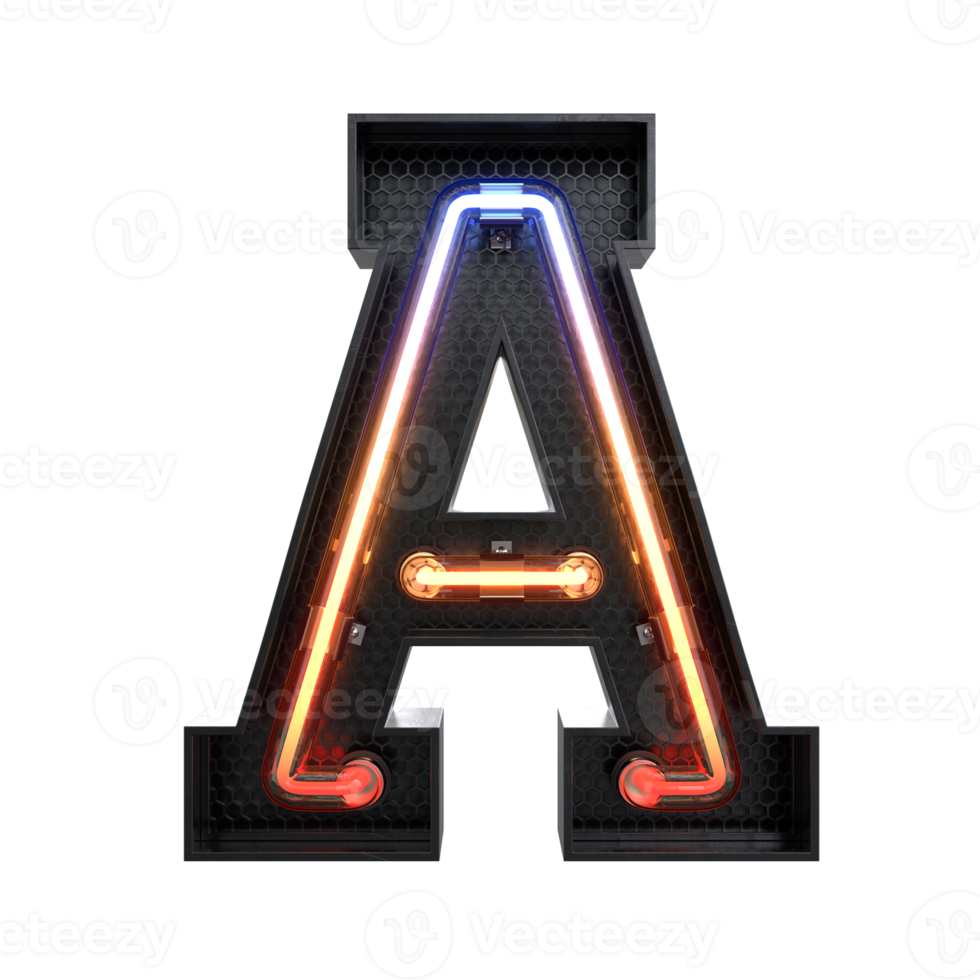 Neon Light Alphabet png