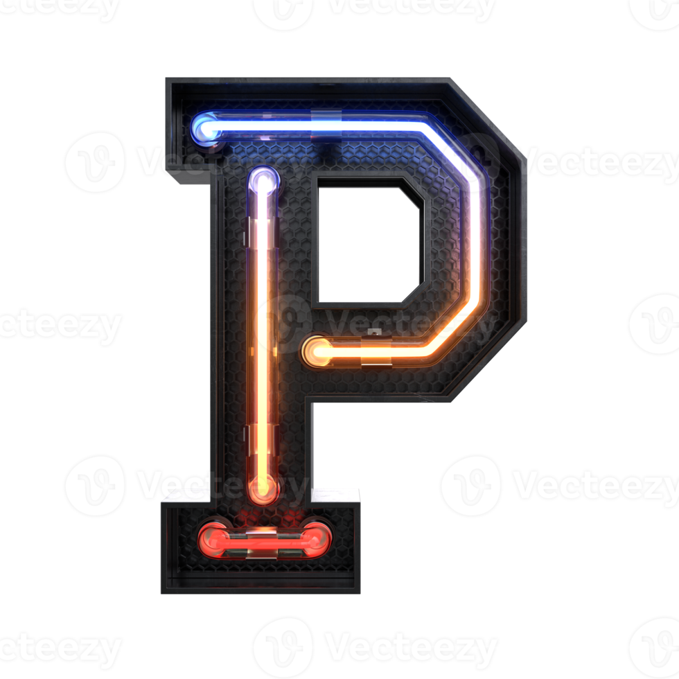 Neonlicht-Alphabet png