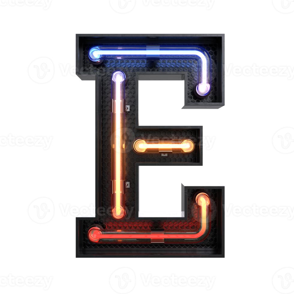 Neon Light Alphabet png