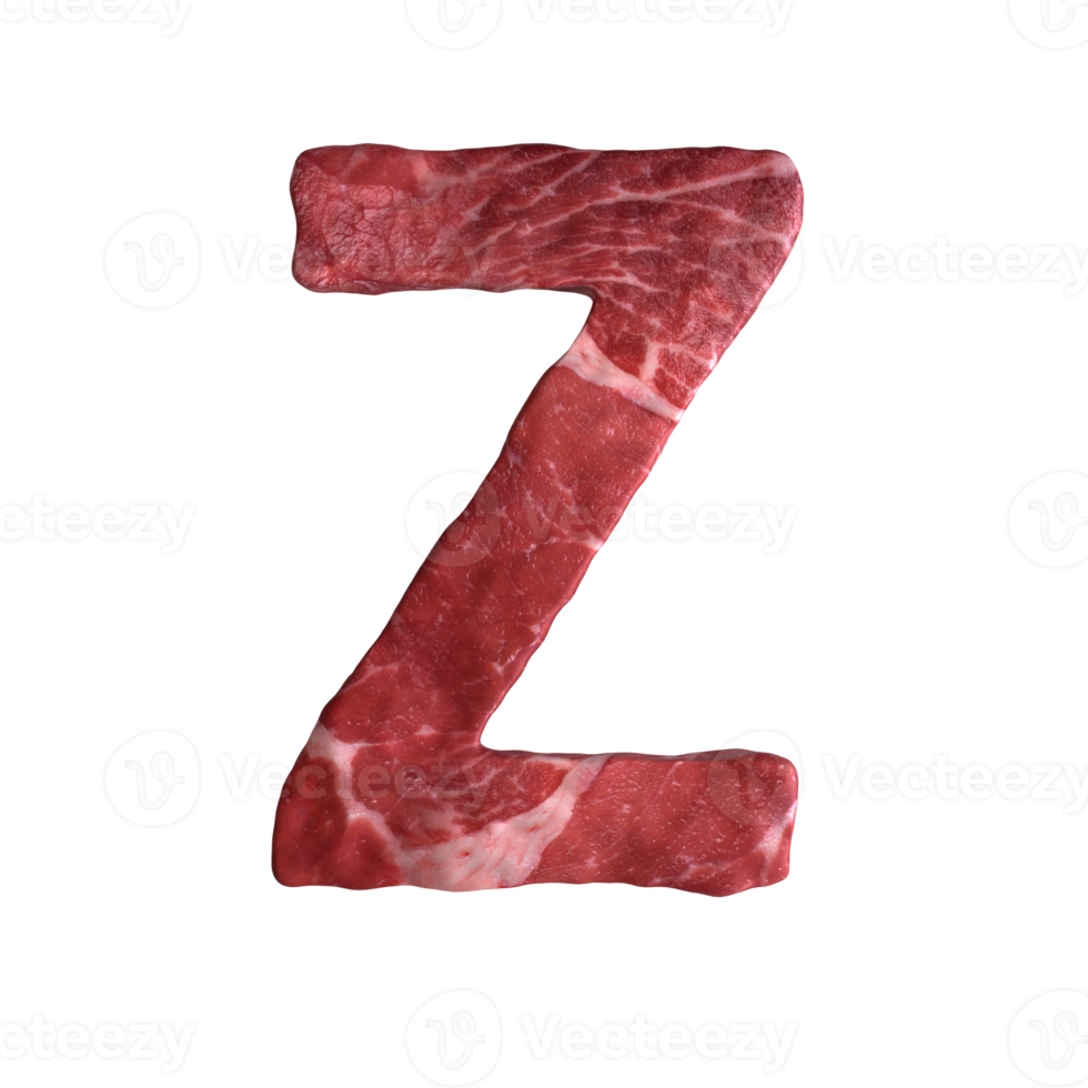Alphabet made of meat png
