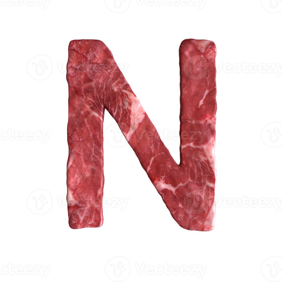 alphabet fait de viande png