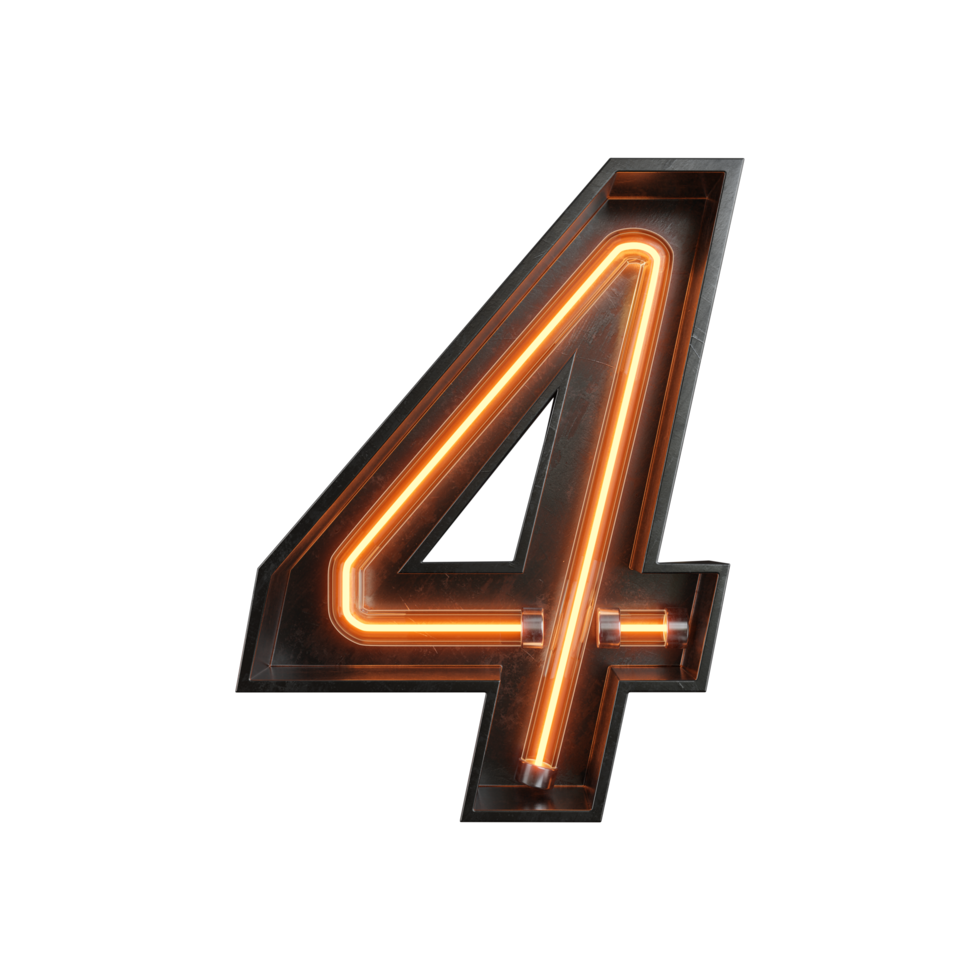 Number made from Neon Light png