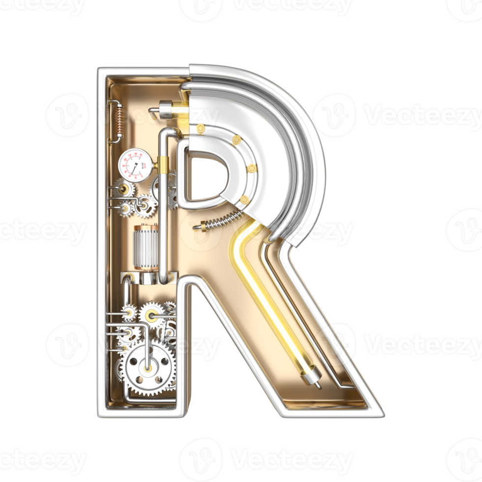 Mechanical style font png