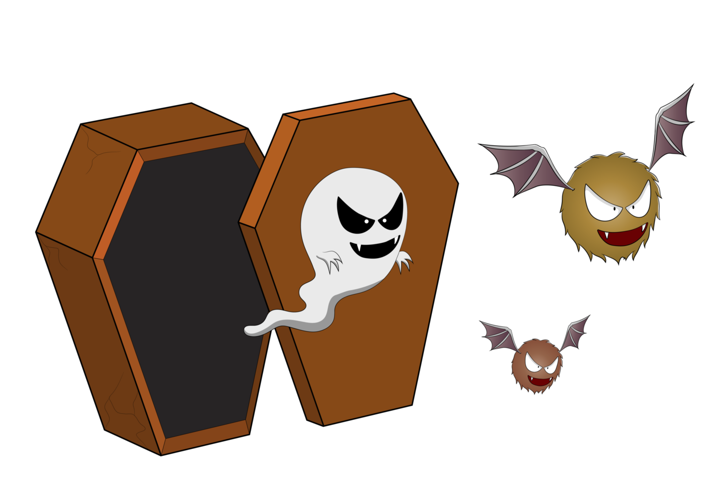 Flying Monsters Ghost Out Of Coffin Halloween Is Coming png