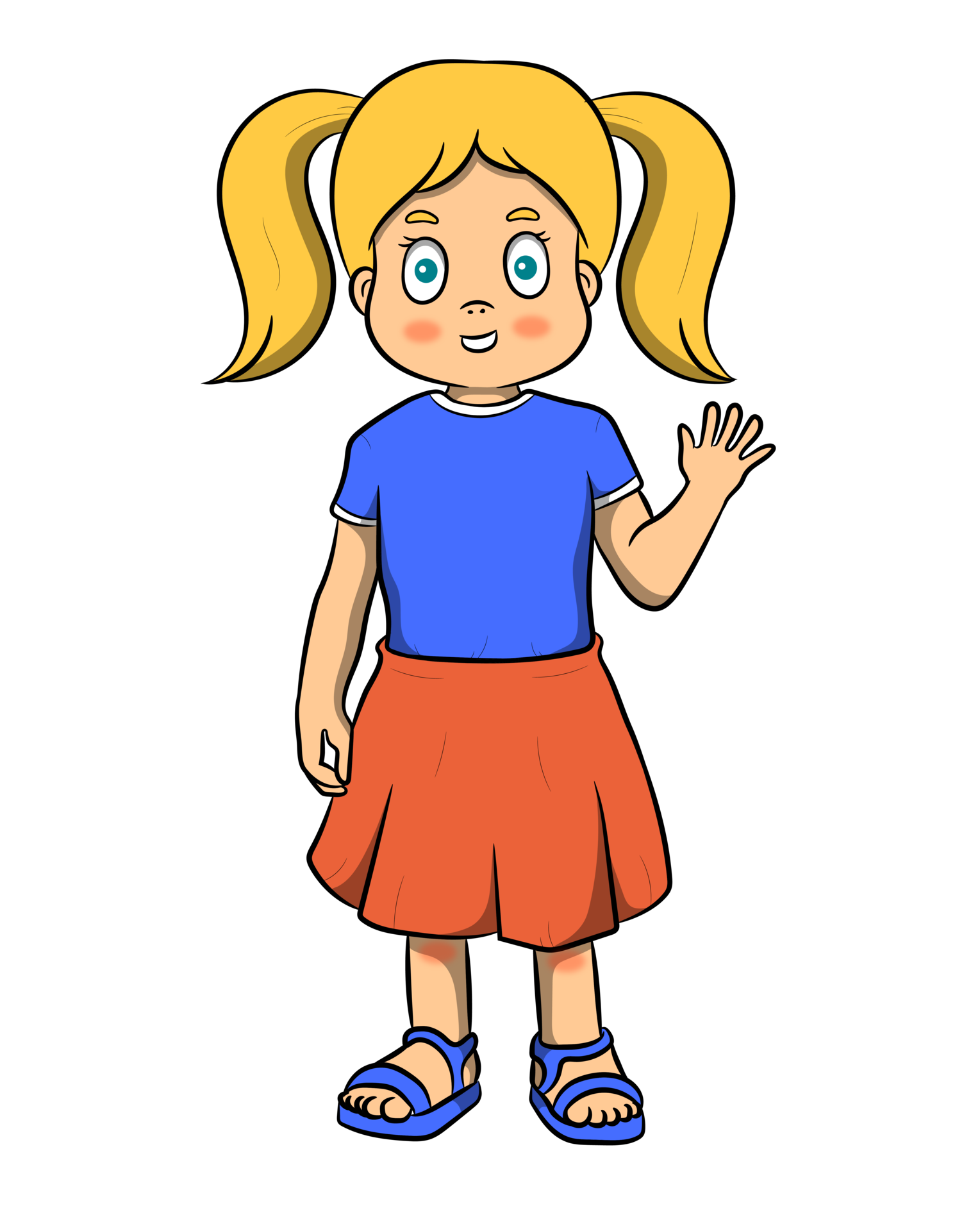 Free Beautiful Little Girl See Hello Cartoon Character 8506216 PNG with  Transparent Background